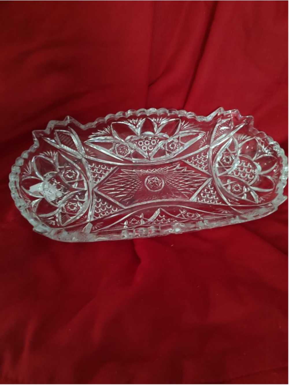 Antique Imperial Glass EAPG 1910-1920 Elaborate Oval Relish Dish